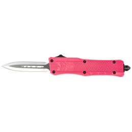 CobraTec Knives SPKCTK1SDAGNS CTK1  Small 3.75 OTF Dagger Plain D2 Steel BladePink Aluminum Handle Features Glass Breaker Includ