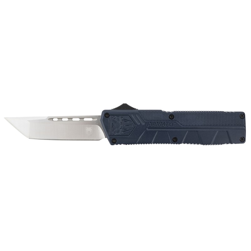 CobraTec Knives NYCTLWTNS Lightweight  3.25 OTF Tanto Plain D2 Steel BladeNYPD Blue Aluminum Handle Includes Pocket Clip