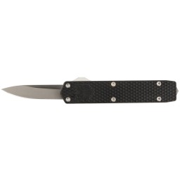 CobraTec Knives MNBLKMGEN2DNS Mini Mamba Gen II 2.25 OTF Plain Stonewashed D2 Steel Blade 3.38 Black Textured Anodized Aluminum 