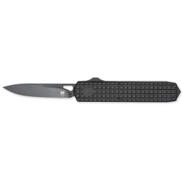 CobraTec Knives  Mamba  Large Plain Black TiCN D2 Steel Blade4.75 Black Textured Aluminum Handle