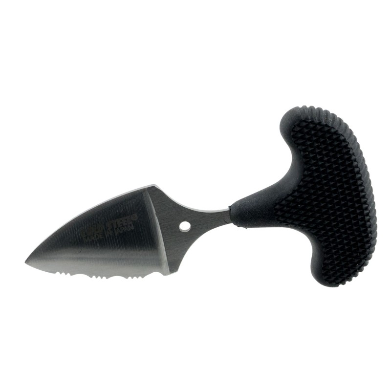 Cold Steel 43NS Mini Pal 1 Fixed Serrated Japanese AUS8A SS Blade Black Synthetic Rubber Handle