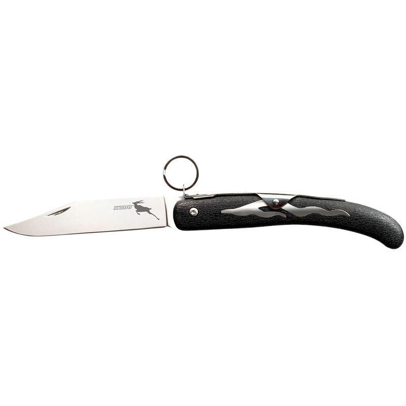 Cold Steel CS20KK Kudu  4.25 Folding Plain Mirror Polished 5Cr15MoV SS Blade Black Woodgrain ZyEx Handle