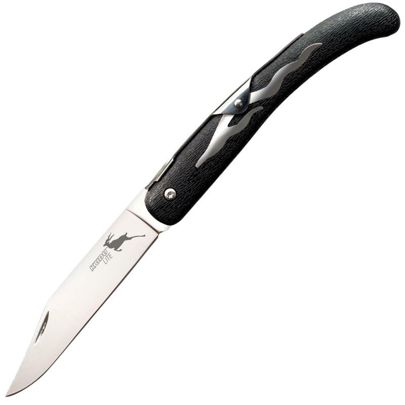 Cold Steel CS20KJ Kudu Lite 4.25 Folding Plain Polished 5Cr15MoV SS BladeBlack Woodgrain ZyEx Handle