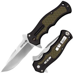 Cold Steel CS20MWC Crawford 1 3.50 Folding Plain 4034 Stainless Steel BladeBlack wOD Green Traction Inlays GRN Handle Includes P