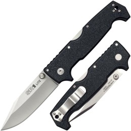 Cold Steel CS62K1 SR1 Lite 4 Folding Clip Point Plain 8Cr13MoV SS BladeBlack GrivEx Handle Includes Pocket Clip