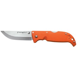 Cold Steel CS20NPJ Finn Wolf 3.50 Folding Straight Back Plain Satin Polished AUS8A SS BladeBlaze Orange GrivEx Handle Includes P