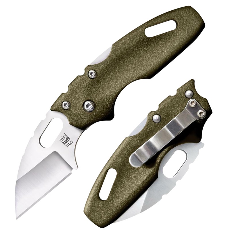 Cold Steel CS20MTGD Tuff Lite Mini 2 Folding Sheepsfoot Plain 4034 Stainless Steel BladeOD Green GrivEx Handle Includes Pocket C