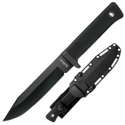 Cold Steel CS49LCK SRK  6 Fixed Clip Point Plain Black TuffEx Finish SK5 Steel Blade 4.75 Black KrayEx Handle Includes Sheath