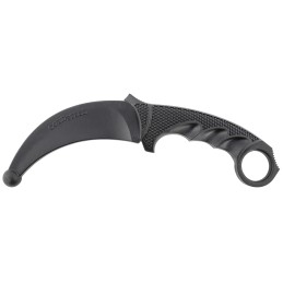 Cold Steel CS92R49 Karambit Rubber Trainer 4 Fixed Plain Black Santoprene BladeBlack Deep Checkered wRing Pommel Santoprene Hand