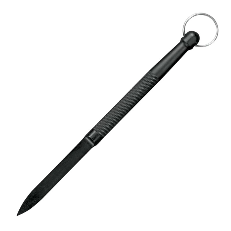 Cold Steel CS92DD Delta Dart  3.38 Fixed Plain Black knurled wLanyard Ring ZyEx Handle