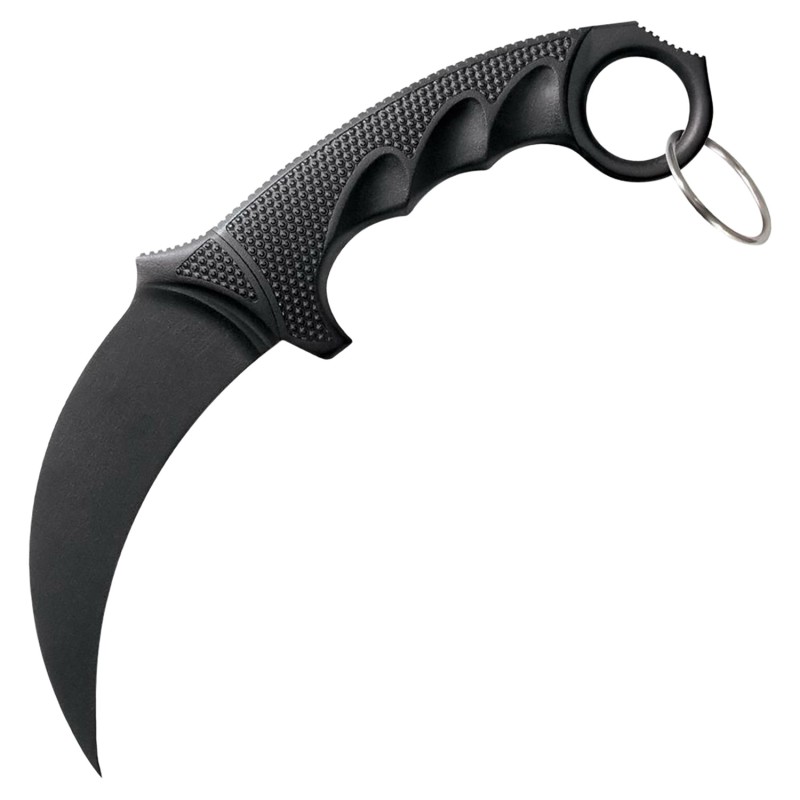 Cold Steel CS92FK FGX  4 Fixed Plain Karambit Black GrivEx BladeBlack GrivEx wOvermold KrayEx Handle