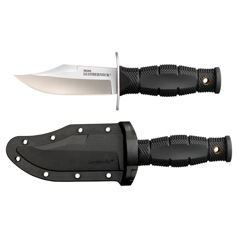 Cold Steel CS39LSAB Leatherneck  Mini 3.50 Fixed Clip Point Plain 8Cr13MoV SS Blade3.25 Black Contoured KrayEx Handle Includes S