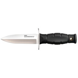 Cold Steel CS39LSAC Leatherneck Double Edge Mini 3.50 Fixed Plain 8Cr13MoV SS Blade3.25 Black Deep Checkered wDouble Quillon Gua