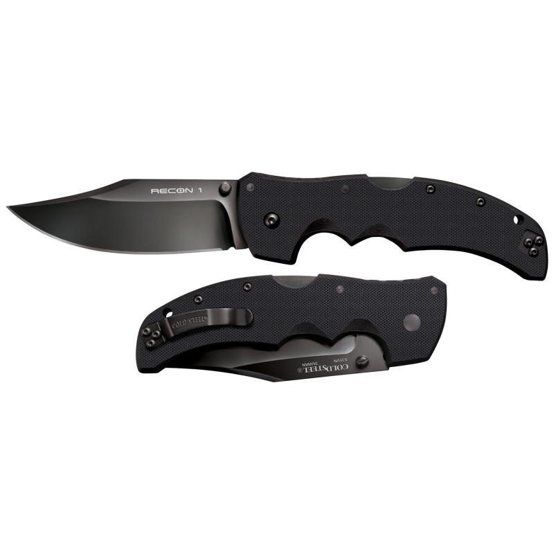 Cold Steel CS27BC Recon 1 4 Folding Clip Point Plain DLC Coated American S35VN BladeBlack G10 Handle Includes Pocket Clip