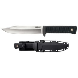 Cold Steel CS35AN San Mai SRK 6 Fixed Plain Satin VG10 San Mai BladeBlack Checkered wFinger Guard KrayEx Handle