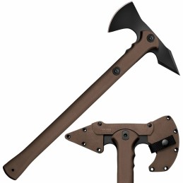 Cold Steel CS90PTHF Trench Hawk  3.50 Blade 1055 Carbon Steel Blade Flat Dark Earth Polypropylene Handle 19 Long Tomahawk