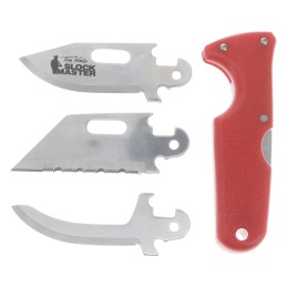 Cold Steel CS40ATZ ClickNCut Slock Master 2.50 Fixed CapingClipUtility PlainSerrated Satin 420J2 SS Blade Red Textured ABS Handl