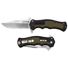 Cold Steel CS20MWCZ Crawford 1 3.50 Folding Plain Clip Point 4034 Stainless Steel Blade Black wOD Green Traction Inlays GRN Hand