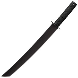 Cold Steel CS97TKLZ Tactical Wakizashi 18 Black Matte BakedOn Anti Rust 1055 Carbon Steel Blade Black Polypropylene Handle 25 Lo