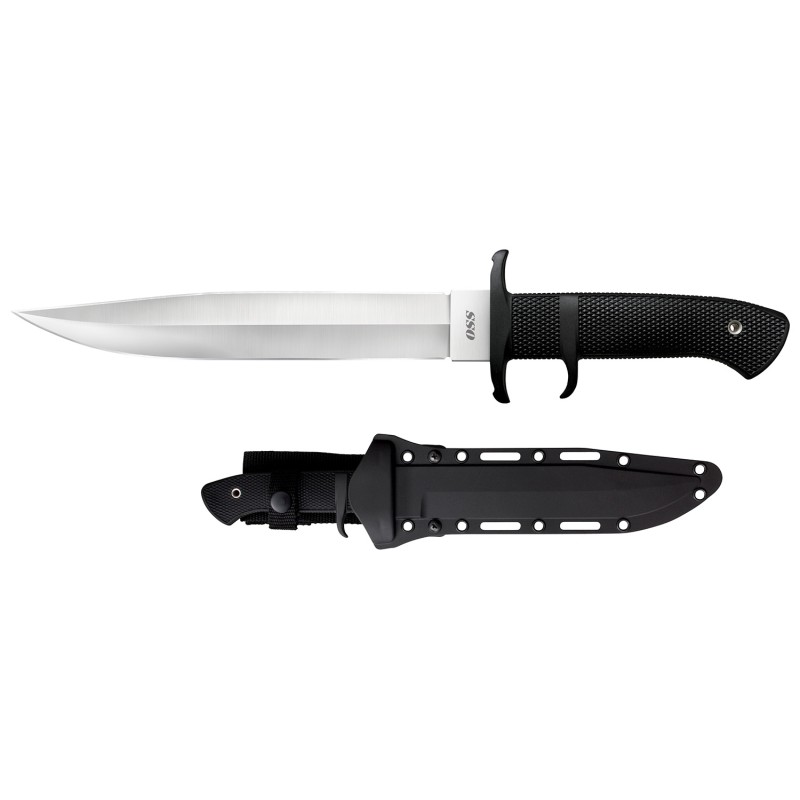 Cold Steel CS39LSSC OSS  8.25 Fixed Plain AUS8A SS BladeBlack Textured KrayEx Handle Includes Sheath