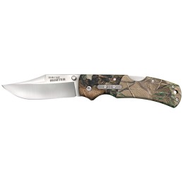 Cold Steel CS23JE Double Safe Hunter 3.50 Folding Clip Point Plain Satin 8Cr13MoV SS Blade Camo GFN Handle Includes Pocket Clip