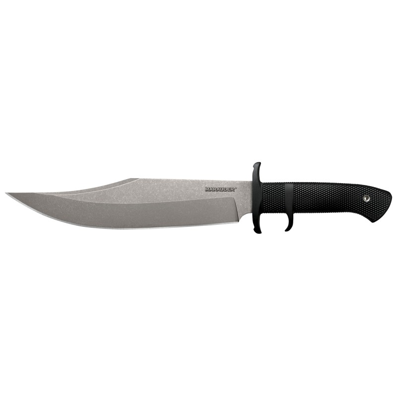 Cold Steel CS39LSWBA Marauder  9 Fixed Bowie Plain Stone Washed AUS8A SS BladeBlack KrayEx Handle Includes Sheath