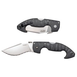 Cold Steel CS21SS Spartan  4.50 Folding Clip Point Serrated Satin GrivEx Blade6 Black Contoured GrivEx Handle Includes Belt Clip