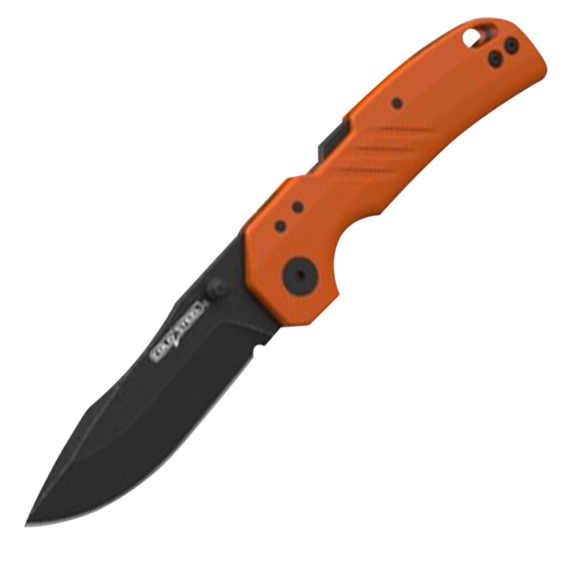 Cold Steel CSFL30DPLDBOZ Engage  3 Folding Tanto Plain Black PVD Stonewashed 4116 SS Blade4.11 Orange GFN Handle Includes Belt C