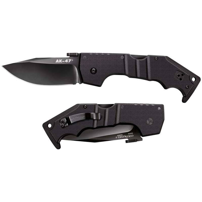 Cold Steel CS58M AK  3.50 Folding Clip Point Plain Black Matte S35VN SS Blade5.50 Black G10 Handle Includes Belt Clip