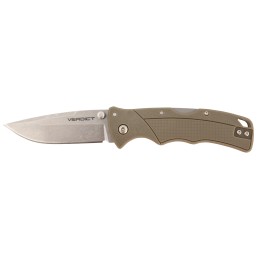 Cold Steel CSFLC3SPSSFDEZ Verdict  3 Folding Spear Point Plain Stonewashed 4116 SS BladeBrown GFN Handle Includes Belt Clip