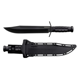 Cold Steel CSFXLTHRNK Leatherneck  10.50 Fixed Bowie Plain NonReflective Black D2 Steel Blade 4.75 Black wCurved Quillons KrayEx