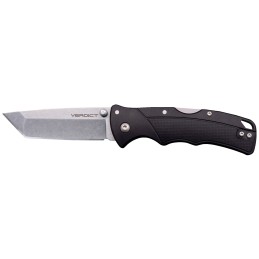 Cold Steel CSFLC3TSSZ Verdict  EDC 3 Tanto Plain Folding 4116 Krupp SS Blade Black Textured GFN Handle