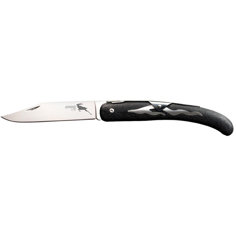 Cold Steel CS20KJZ Kudu Lite 4.25 Folding Clip Point Plain Satin 5Cr15MoV SS Blade 5.75 Black Textured ZyEx Handle