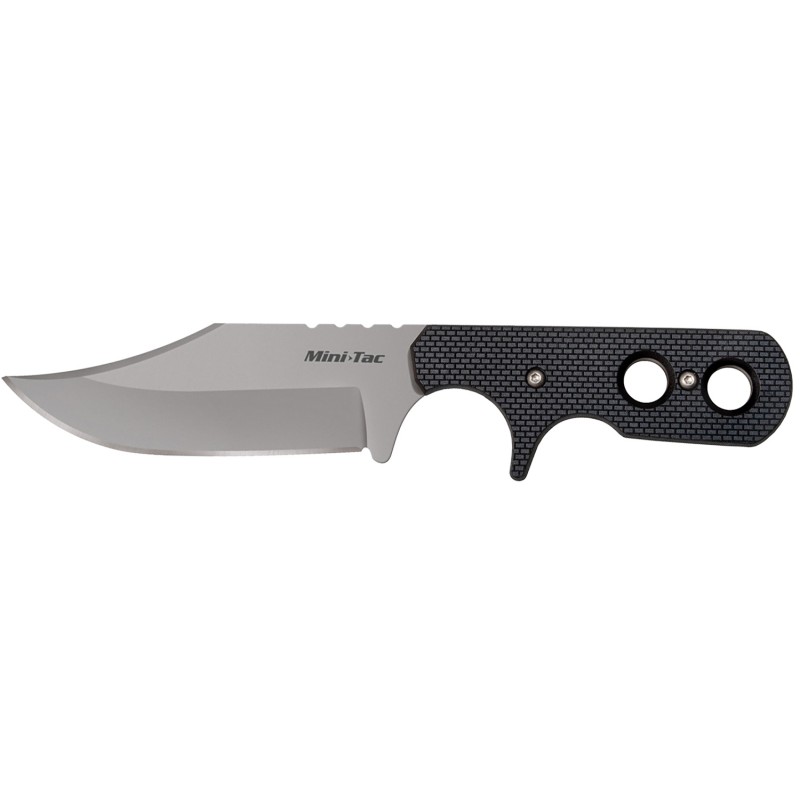 Cold Steel CS49HCFZ Mini Tac Bowie 3.63 Fixed Clip Point Plain Stonewashed 8Cr13MoV SS Blade 3.25 GrivEx Handle