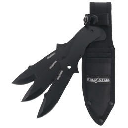 Cold Steel CSTH80KVC3PK Throwing Knives  Set of 3 Fixed 8 Drop Point Plain Black Oxide 420 Stainless Steel Blade Includes Sheath