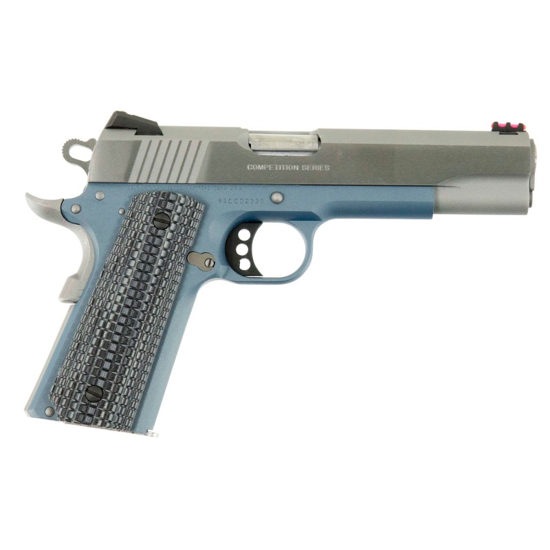 Colt Mfg O1072CCSBT 1911 Competition 9mm Luger Caliber with 5 National Match Barrel 91 Capacity Blue Titanium Finish Frame Serra