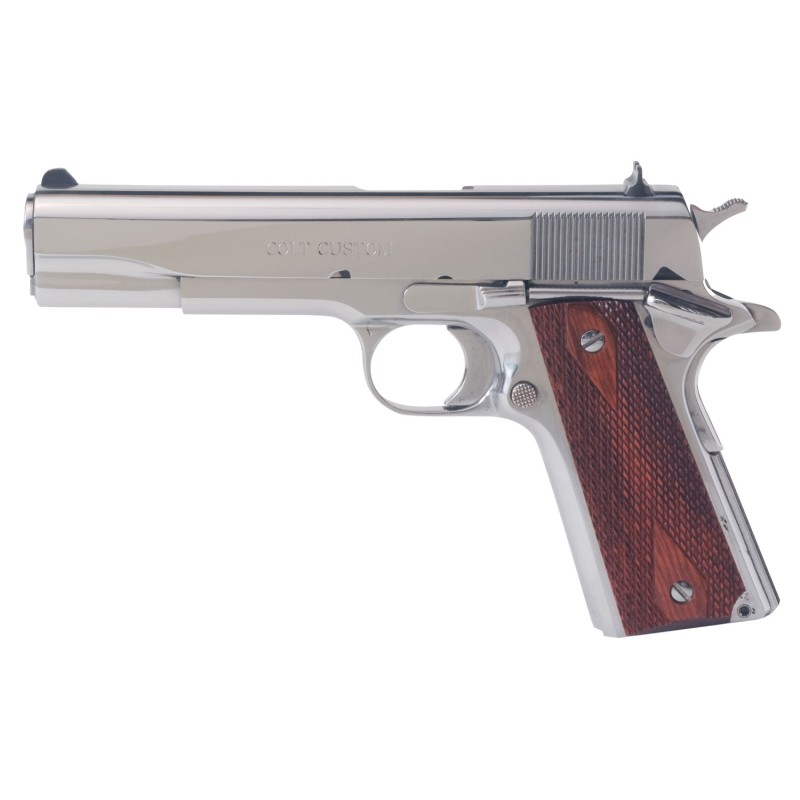 Colt Mfg O1070BSTS 1911 Government 45 ACP 71 5 Stainless National Match Barrel Serrated Slide  Frame wBeavertail Redwood Grip