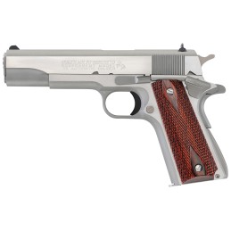 Colt Mfg O1070A1CS 1911 Government 45 ACP 81 5 Stainless National Match Barrel Brushed Stainless Serrated Slide  Frame wBeaverta