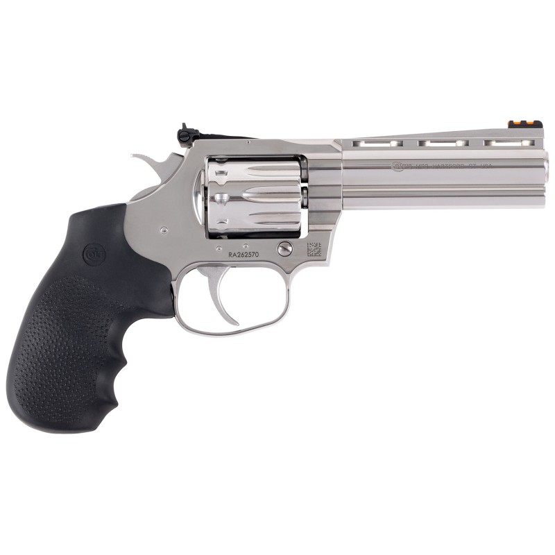 Colt Mfg KCOBRA22SP4RFO King Cobra Target 22 LR 10 Shot 4.25 Stainless Steel Barrel Cylinder  Frame Black Hogue Overmolded Grips