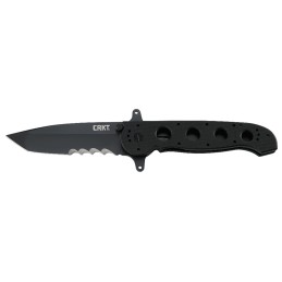 CRKT M1614SFG M16 14SFG 3.99 Folding Tanto Veff Serrated Black Teflon Coated 4116 Stainless Steel Blade Black G10 Handle Include