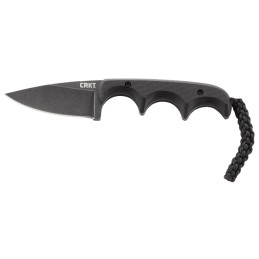 CRKT 2384K Minimalist  2.16 Fixed Drop Point Plain Black Stonewashed 5Cr15MoV SS BladeBlack G10 Handle Includes LanyardSheath