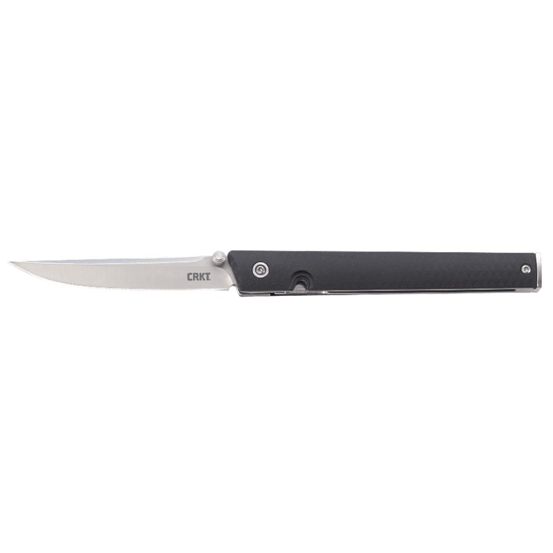 CRKT 7096 CEO  3.11 Folding Plain Satin 4116 Stainless Steel Blade Black GRN Handle