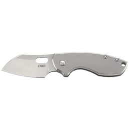 CRKT 5311 Pilar  2.40 Folding Plain Satin 8Cr13MoV SS BladeBead Blasted Stainless Steel Handle Includes Pocket Clip