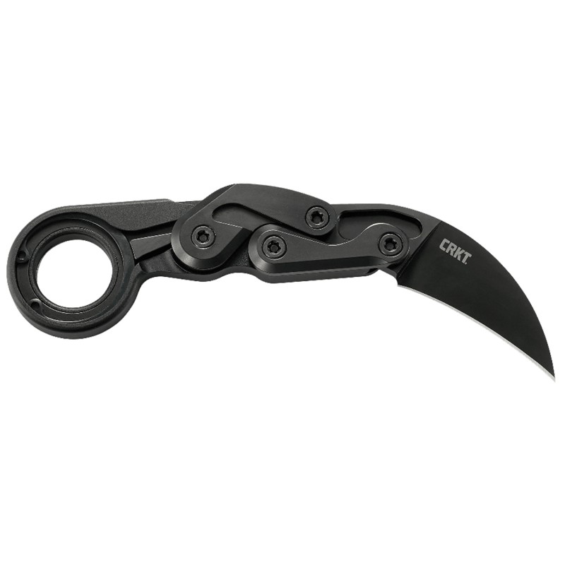 CRKT 4040 Provoke  2.41 Folding Hawkbill Plain Black TiN D2 Steel Blade Black Aluminum Handle Includes Pocket Clip