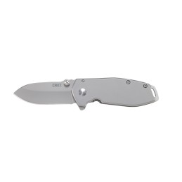 CRKT 2492 SQUID Assisted 2.37 Folding Drop Point Plain Bead Blasted 8Cr14MoV SS BladeStonewashed 2Cr13 Stainless Handle Includes