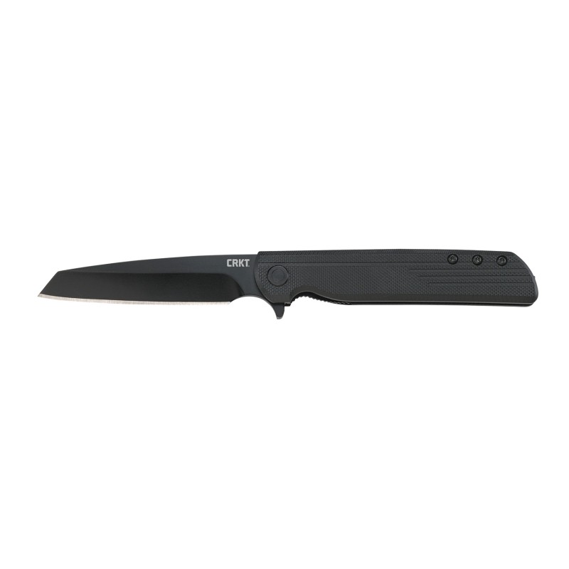 CRKT 3802K LCK  Blackout 3.24 Folding Tanto Plain Black Oxide 8Cr13MoV SS Blade Black GRN Handle Includes Pocket Clip