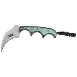 CRKT 2389 Keramin  2.31 Fixed Plain Bead Blasted 5Cr15MoV SS Blade Green Contoured Resin Infused Fiber Handle Includes LanyardSh