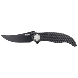 CRKT 2640 Clever Girl  4.10 Folding Plain Black Powder Coated D2 Steel Blade Black G10 Handle Includes Pocket Clip