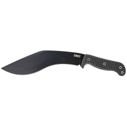 CRKT 2742 KUK  10.56 Fixed Recurve Plain Black Powder Coated 65Mn Carbon Steel BladeBlack Textured GRN Handle Includes Sheath