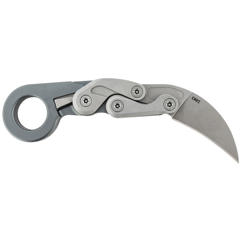 CRKT 4045 Provoke  Compact 2.26 Folding Hawkbill Plain Stonewashed D2 Steel Blade Stonewashed Aluminum Handle Includes Pocket Cl